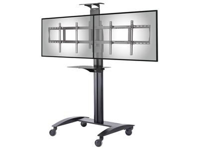 Peerless-AV Video Conference Cart w/Metal Shelf for Two 40" to 55"