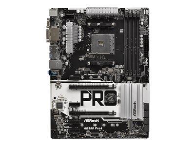 ASRock AB350 Pro4 AMD B350 AM4 DDR4 M.2 USB3 Type C ATX