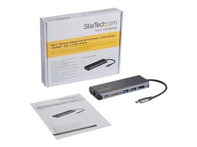 StarTech.com USB-C Multiport Adapter - SD - Power Delivery - 4K HDMI - GbE - 2x USB 3.0