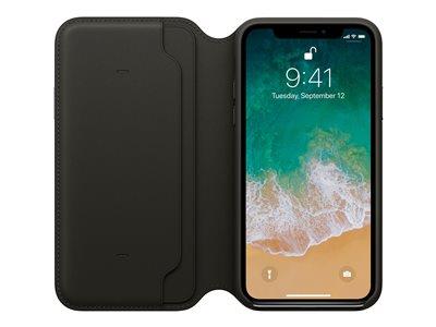 Apple iPhone X Leather Folio - Black