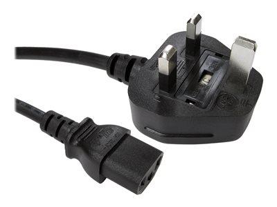 Cables Direct 0.5Meter 5AMP UK Plug (M)-IEC C13(F)Black Power Cable B/Q150