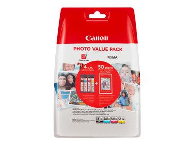 Canon CLI-581XL C/M/Y/BK Photo Value Pack  4 Pack