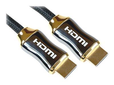 Cables Direct 10m HDMI Braided w/-Full Metal Shielded Hood