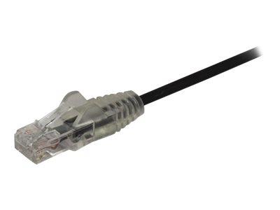 StarTech.com 0.5m CAT6 Cable - Black Slim CAT6 Patch Cable -Snagless RJ45