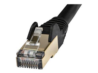 StarTech.com 10m CAT6a Ethernet Cable - Black - CAT6a STP Cable - Snagles