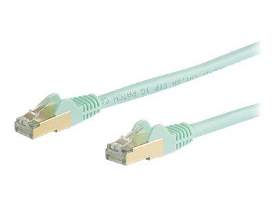 StarTech.com 10m CAT6a Ethernet Cable - Aqua - CAT6a STP Cable - Snagless