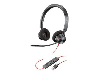 Poly Plantronics Blackwire 3320 Duo On-Ear Wired USB Headset