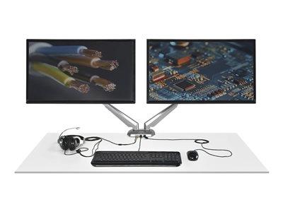 StarTech.com Dual Desk Mount Monitor Arm - Built-in 2-port USB and 3.5 mm