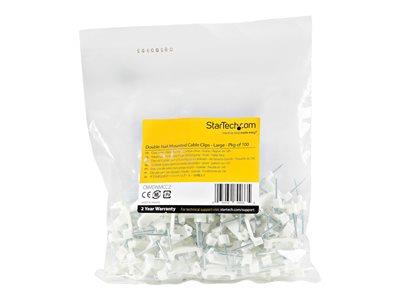 StarTech.com 100 Pack of Double Nail Mounted Cable Clip - Large