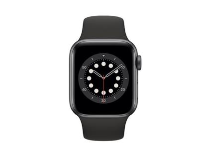 Apple Watch Series 6 GPS + Cellular, 44mm Space Grey Aluminium Case with Black Sport Band - Regular