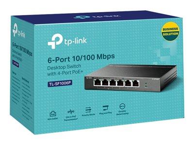 TP LINK TL-SF1006P - V1 Switch - Unmanaged - 6x 10/100 (4 PoE+) -  PoE+ (67 W)