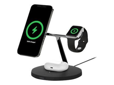 Belkin BOOST CHARGE PRO MagSafe 3-in-1 Wireless Charging Stand 15 Watt - Black