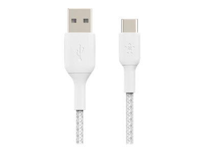 Belkin BOOST CHARGE USB-A to USB-C Cable - Braided - 1m - White