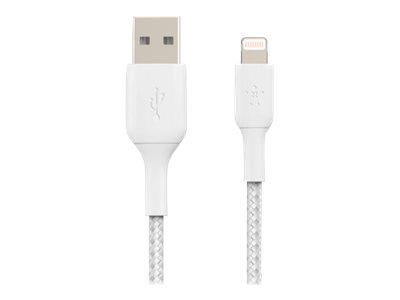 Belkin BOOST CHARGE Lightning to USB-A Cable - Braided - 1m - White