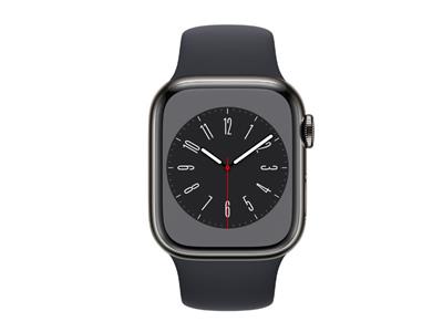 Apple Watch Series 8 GPS + Cellular 41mm Graphite Stainless Steel Case Midnight Sport Band Regular
