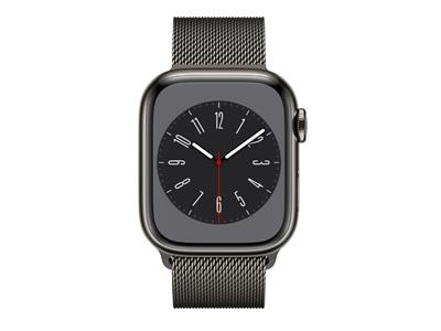 Apple Watch Series 8 GPS + Cellular 41mm Graphite Stainless Steel Case with Graphite Milanese Loop
