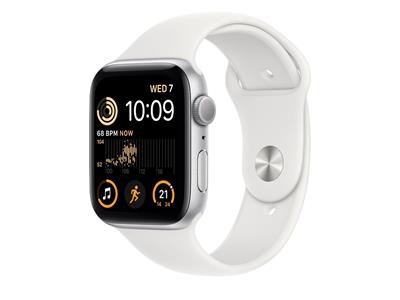 Apple Watch Series 8 GPS + Cellular 45mm Silver Stainless Steel Case with White Sport Band - Regular