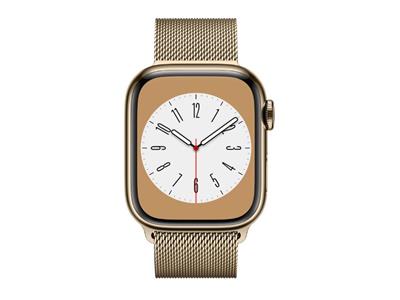 Apple Watch Series 8 GPS + Cellular 45mm Gold Stainless Steel Case with Gold Milanese Loop