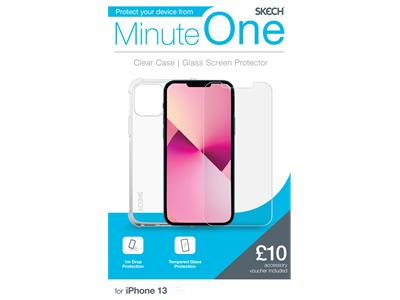 Minute One Clear Case and Screen Protector for iPhone 13