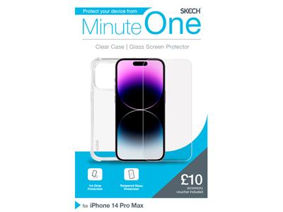 Minute One Clear Case and Screen Protector for iPhone 14 Pro Max