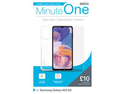 Minute One Clear Case and Screen Protector for Samsung A23