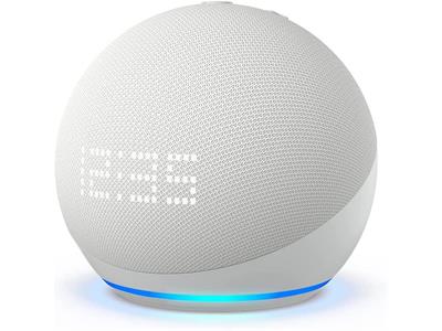 Amazon Echo Dot with Clock (5th Gen) - Glacier White