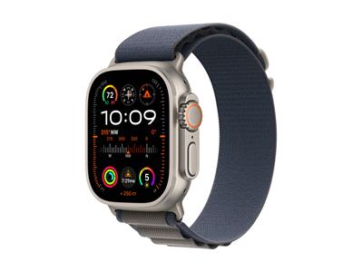 Apple Watch Ultra 2 GPS + Cellular, 49mm Titanium Case with Blue Alpine Loop - Small