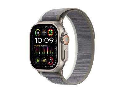 Apple Watch Ultra 2 GPS + Cellular, 49mm Titanium Case with Green/Grey Trail Loop - S/M