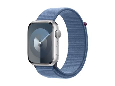 Apple Watch Series 9 GPS 45mm Silver Aluminium Case with Winter Blue Sport Loop