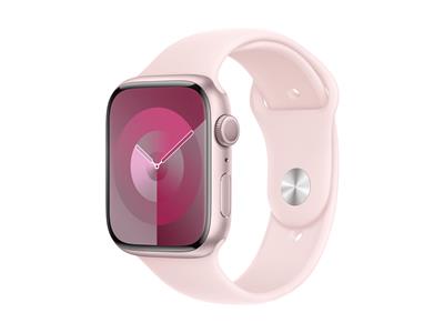 Apple Watch Series 9 GPS 45mm Pink Aluminium Case with Light Pink Sport Band - S/M