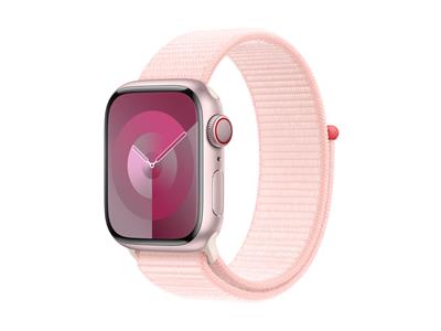 Apple Watch Series 9 GPS + Cellular 41mm Pink Aluminium Case with Light Pink Sport Loop