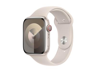 Apple Watch Series 9 GPS + Cellular 45mm Starlight Aluminium Case with Starlight Sport Band - M/L