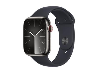 Apple Watch Series 9 GPS + Cellular 45mm Graphite Stainless Steel Case with Midnight Sport Band M/L