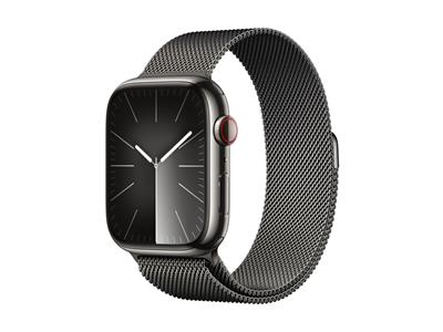 Apple Watch Series 9 GPS + Cellular 45mm Graphite Stainless Steel Case with Graphite Milanese Loop
