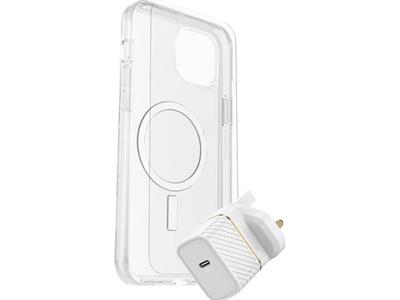 OtterBox iPh 15 Plus Symmetry Clear MagSafe Prem Glass USB-C Chgr 30W