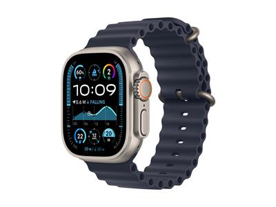 Apple Watch Ultra 2 GPS + Cellular 49mm Natural Titanium Case with Navy Ocean Band