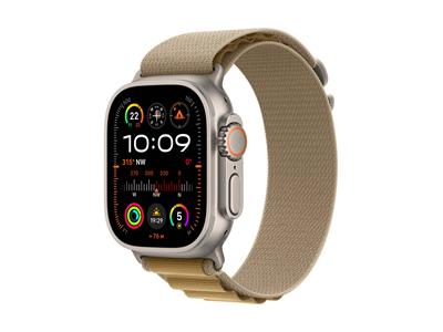 Apple Watch Ultra 2 GPS + Cellular 49mm Natural Titanium Case with Tan Alpine Loop - Medium