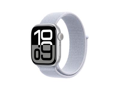 Apple Watch Series 10 GPS 42mm Silver Aluminium Case with Blue Cloud Sport Loop