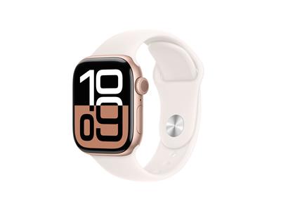 Apple Watch Series 10 GPS 42mm Rose Gold Aluminium Case with Light Blush Sport Band - S/M