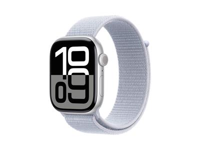 Apple Watch Series 10 GPS 46mm Silver Aluminium Case with Blue Cloud Sport Loop