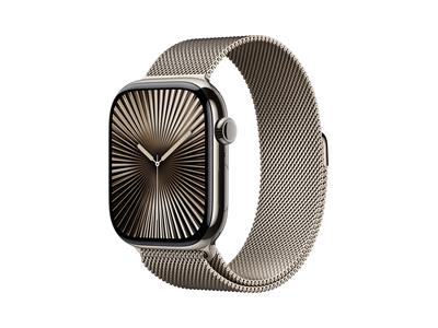 Apple Watch Series 10 GPS + Cellular 46mm Natural Titanium Case with Natural Milanese Loop - M/L