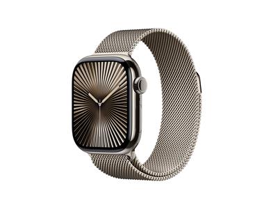 Apple Watch Series 10 GPS + Cellular 42mm Natural Titanium Case with Natural Milanese Loop