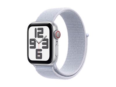 Apple Watch SE GPS + Cellular 40mm Silver Aluminium Case with Blue Cloud Sport Loop