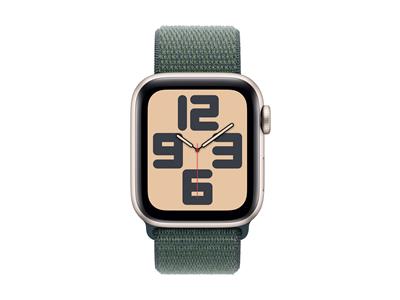 Apple Watch SE GPS + Cellular 40mm Starlight Aluminium Case with Lake Green Sport Loop