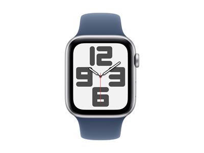 Apple Watch SE GPS + Cellular 44mm Silver Aluminium Case with Denim Sport Band - M/L