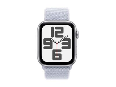 Apple Watch SE GPS + Cellular 44mm Silver Aluminium Case with Blue Cloud Sport Loop