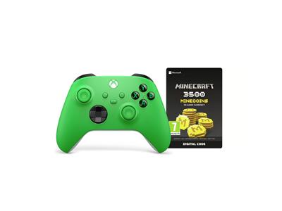 Microsoft Xbox Velocity Green Controller + Minecoins 3500 Bundle