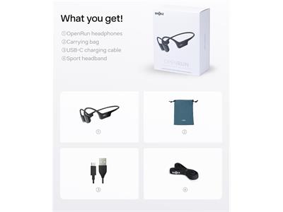 Shokz OpenRun Open-ear headphones - Black - Standard