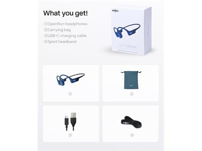 Shokz OpenRun Open-ear headphones - Blue - Standard