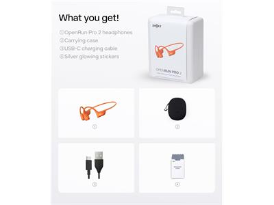 Shokz OpenRun Pro 2 - Open-ear headphones - Orange - Standard
